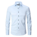 Camisa Social Masculina Elástica Slim Fit