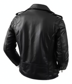 Jaqueta Masculina de Couro Nobre com Cinto Frontal