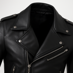 Jaqueta Masculina de Couro Nobre com Cinto Frontal