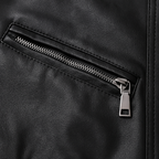 Jaqueta Masculina de Couro Nobre com Cinto Frontal